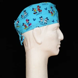 Vintage Mickey & Minnie on Blue Theme Scrub Hat - Picture 1 of 1