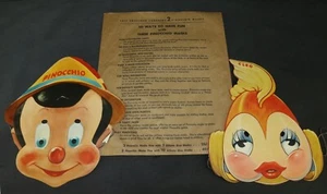 Disney 1939 Pinocchio Gillette Razor Blades Masks Set of 2 Premium Cleo - Picture 1 of 4