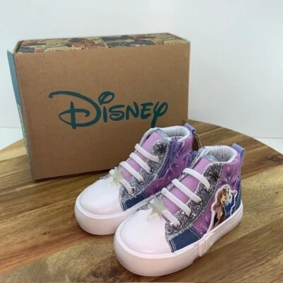 Ground Up Disney Frozen Elsa & Anna Hightop Side Zip Baby Shoes Size 6 - Image 1 of 4