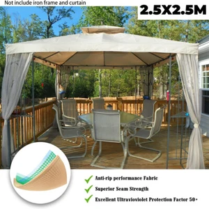 2.5x2.5M 3X3M Garden Gazebo Top Cover Canopy Replacement Pavilion 1 Roof 2 Tier - Picture 1 of 14