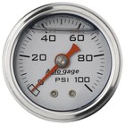 Auto Meter 2180 Auto Gage Silver 1-1/2" 0-100 PSI Mechanical Fuel Pressure Gauge
