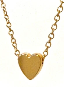 Small Tiny Heart Necklace Gold Plated Cute Pendant 16.25” - 18.5”, Gift - Picture 1 of 5