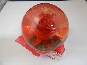 Real Rose in Liquid filled Glass Globe, Four Brothers Farms, 6" - Picture 1 of 8