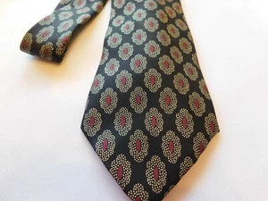 Kuppenheimer Silk Tie Neck neckwear 58" Long 3 1/2" wide print Black GUC - Picture 1 of 3