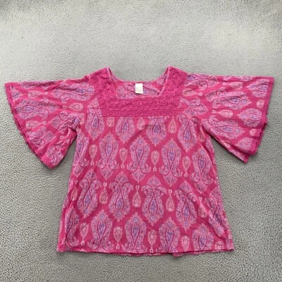 Top túnica de cachemira rosa Blair para mujer talla XL hecho en la India Foto 1 de 4