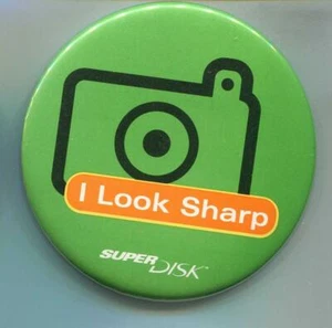 Comdex Computer Messe Pinback Button - Super Disk - I Look Sharp - Bild 1 von 1