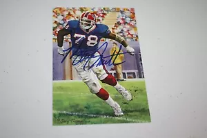 BUFFALO BILLS BRUCE SMITH #78 SIGNED GOAL LINE ART CARD HOF 2009 4X AFC CHAMPS - Picture 1 of 1