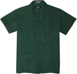 Boys Embroidered Guayabera Original Cuban Short sleeve dress shirt Wedding Party - Picture 1 of 47