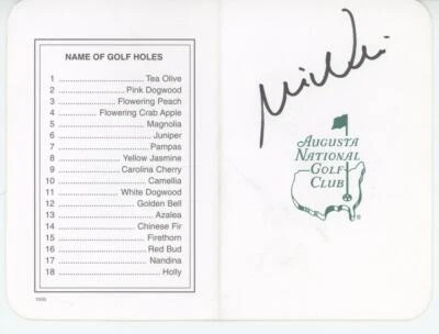 Mike Weir signed Masters Scorecard 2003 Champion PSA/DNA auto - Image 1 of 2