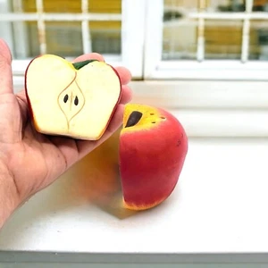 Red Apple Half Salt and Pepper Shakers Harvest Fruit Country Orchard Vintage  - Picture 1 of 12