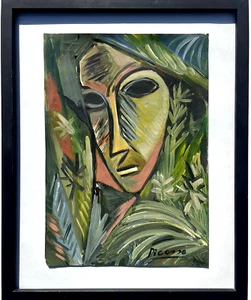 Picasso Pablo Mask African Figure Figurative Jungle Art Signed Paintings C36 - Picture 1 of 10