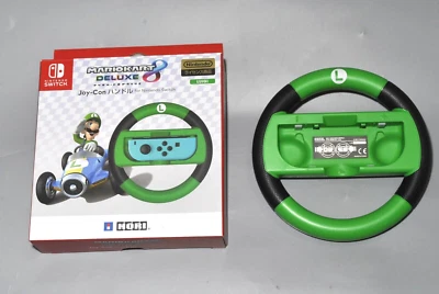 Excellent* Nintendo Switch Mario Kart LUIGI Joy Con Handle Steering Wheel Hori - Image 1 of 4