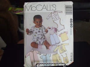 McCall's 4640 Infants' Jumpsuit Romper Tops Pants Bib Pattern - Size NB/S/M/L - Picture 1 of 1