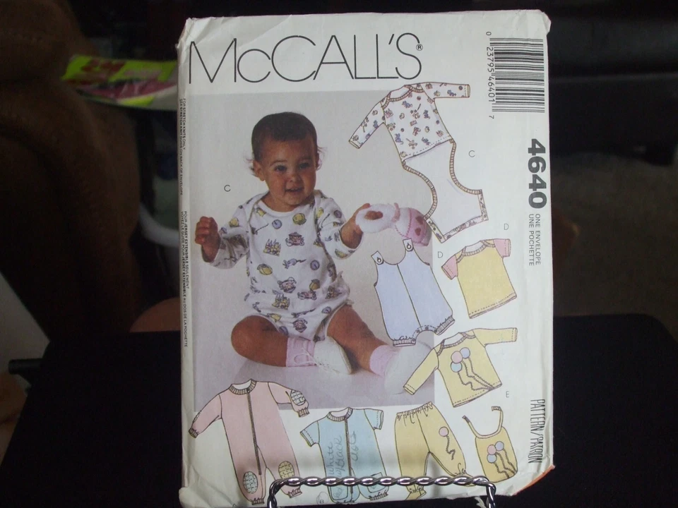 McCall's 4640 Infants' Jumpsuit Romper Tops Pants Bib Pattern - Size NB/S/M/L - Image 1 of 1