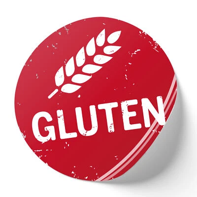 Aufkleber "Gluten" Rot 20cm Schaufenster Theke Sticker Lebensmittel R001 - Bild 1 von 4