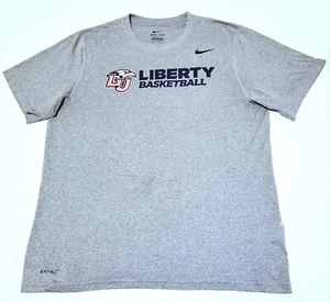 TEAM ISSUED Nike Dri-Fit Liberty Flames basketball gray shirt Men's LARGE L - Picture 1 of 5
