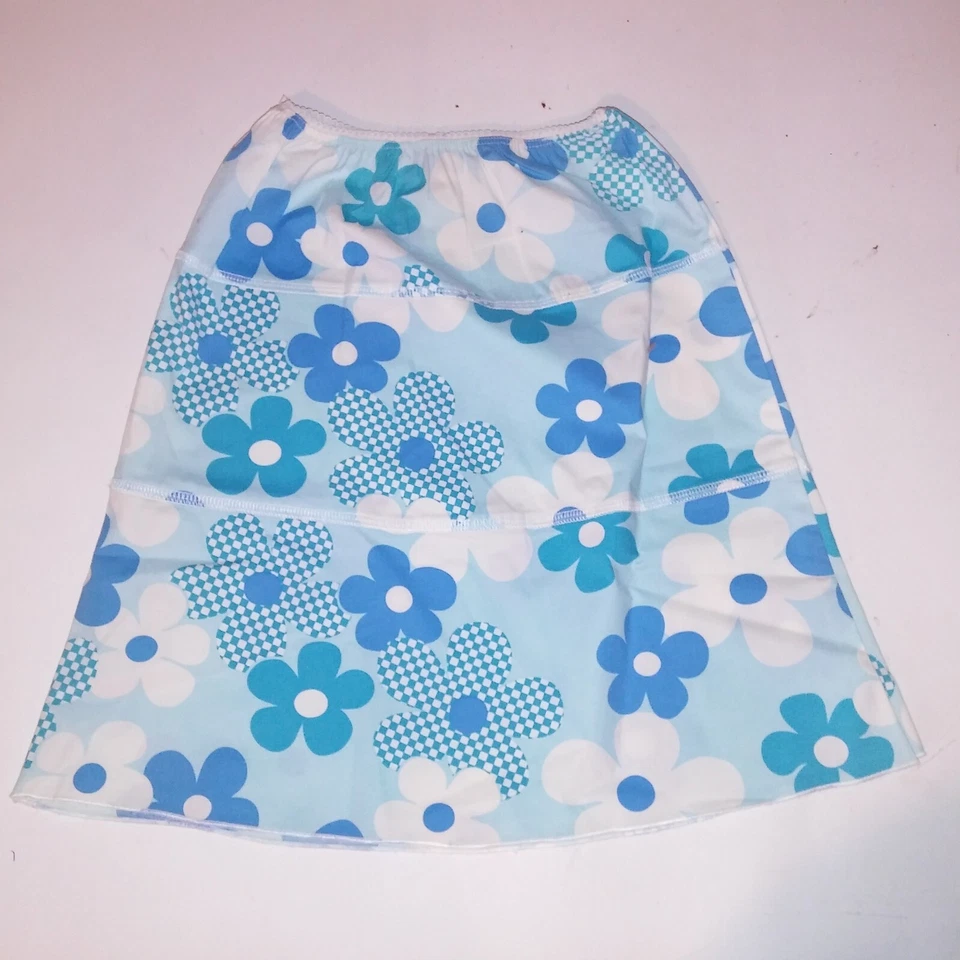 Vintage Speechless Skirt Size 7 Blue White Floral Tiered - Image 1 of 4