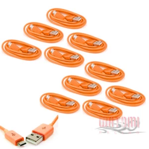 10X 10FT MICRO USB DATA CHARGER CABLE ORANGE NOKIA LUMIA 920 LG OPTIMUS G L9 G2 - Picture 1 of 1