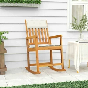Acacia Wood Rocking Chair with Cushions - Picture 1 of 6