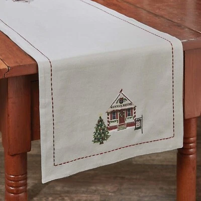 Park Designs Visit to Santa Table Runner - 36" L - Off-White - Image 1 of 3