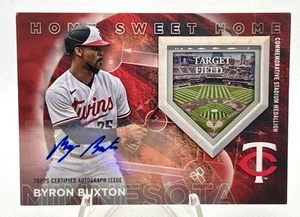 2024 Topps Home Sweet Home Stadium Medallions HSHA-BBX Byron Buxton Autogramm 01/10 - Bild 1 von 2