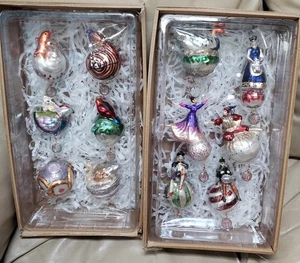POTTERY BARN SET OF 12 DAYS OF CHRISTMAS ORNAMENTS~MERCURY GLASS~RETIRED - Picture 1 of 10