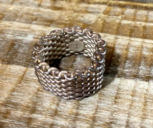 Vintage Tiffany & Co Größe 5 Somerset Mesh Korbgeflecht Ring Sterlingsilber 925 - Bild 1 von 15