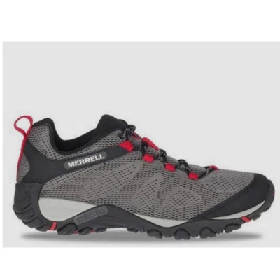 Merrell Men's Hiking Shoes Size 9.5 Yokota 2 E-Mesh In Grey  Red Outdoor Cushion - Image 1 of 4
