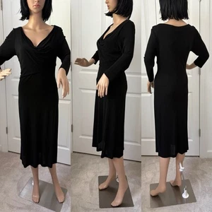 Vintage 90s Diane Von Furstenberg Cocktail Dress Asymmetrical Body Con Sz 8 - Picture 1 of 11