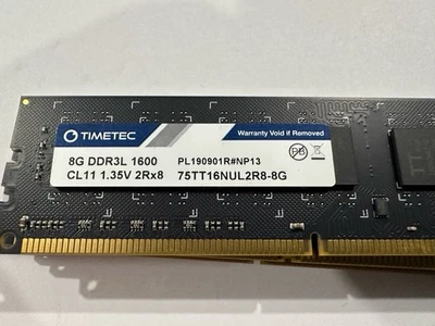 Timetec  32GB DDR3L 1600 75TT16NUL2R8-8G CL11 - Image 1 of 2
