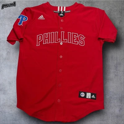 Camisa de beisebol Philadelphia Phillies grande MLB Adidas Youth 14-16 - Imagem 1 de 4