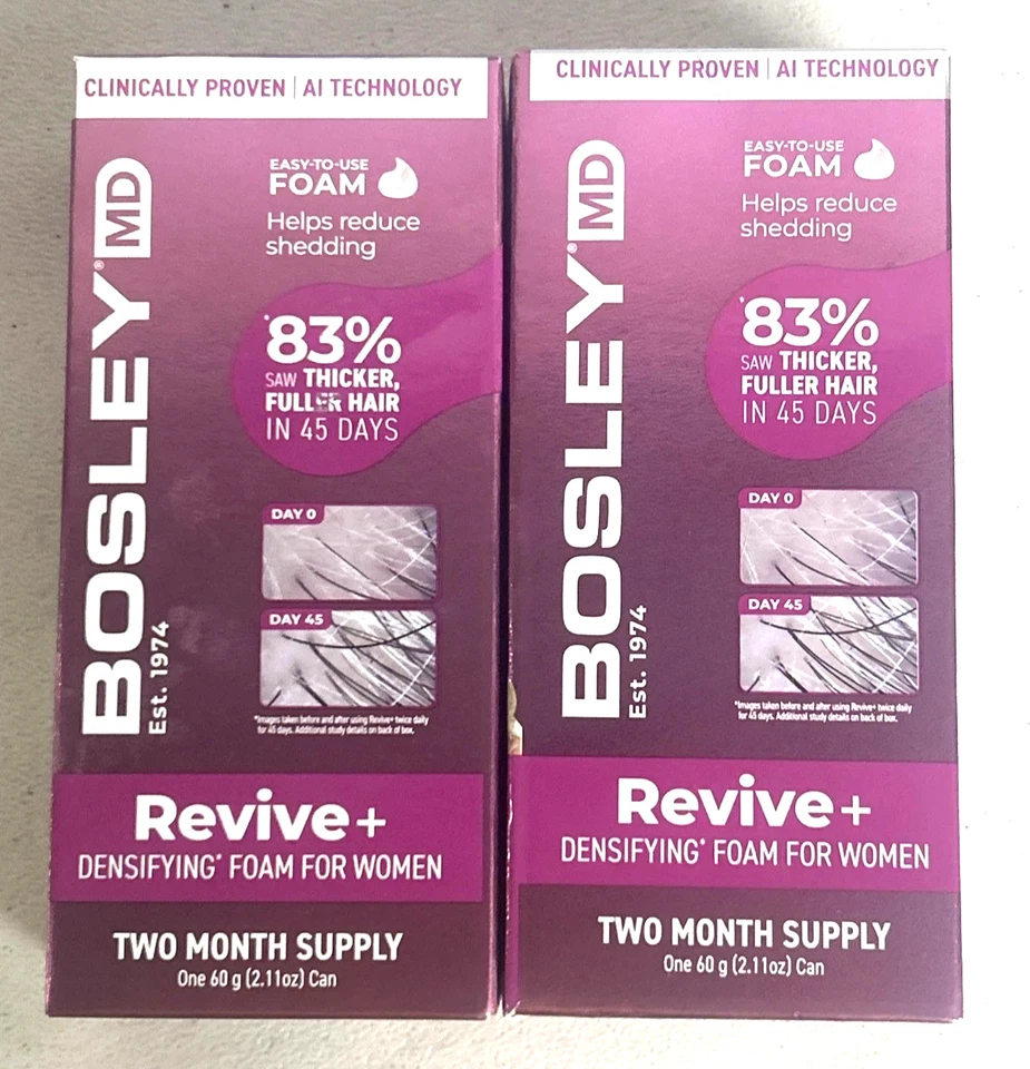 Bosley MD REVIVE+ Densifying Foam For Women 2.11oz 2 Month Supply Lot of 2 - Image 1 of 1