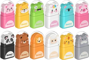 12er Pack Bleistift Radierer mit Aufräumroller, süße Radiergummis für Kinder, Tier - Bild 1 von 1