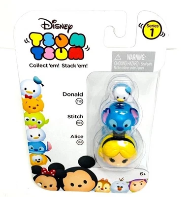 Disney Tsum Tsum 3-Pack Series 1 Stack'em Figures Donald Stitch & Alice - Image 1 of 4