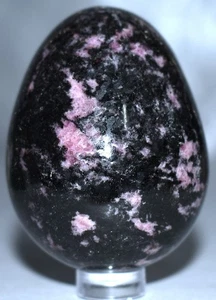 Rhodonite Egg w/Stand 2.43"/247 Grams - Picture 1 of 4