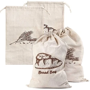 Linen Bread Bags for Homemade Bread Container, 4 Pcs 17.5 X11.5 Inches Unblea... - Picture 1 of 7