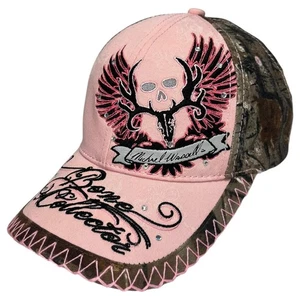 Sombrero de coleccionista de huesos gorra correa trasera rosa camuflaje estrás calavera Michael Waddell - Imagen 1 de 13