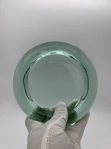 Portacandele fermacarte vetro arte acqua verde riciclato stile Blenko vintage 6" - Foto 1 di 12