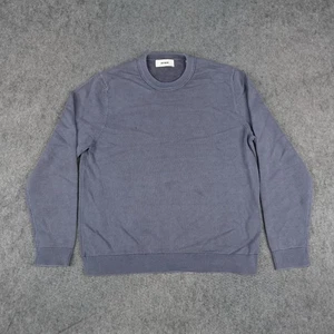 Buck Mason Sweater Mens Large Blue Dyed Cotton Traveler Knit Pullover Raglan Top - Picture 1 of 15