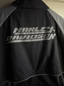 Giacca a vento Harley Davidson nero/grigio nylon uomo taglia 2XL - Foto 1 di 24