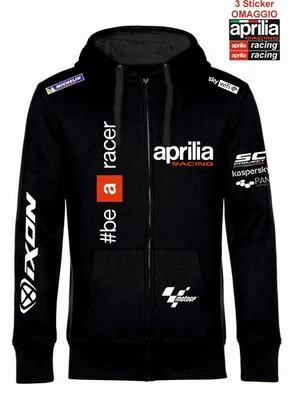 FELPA zip con cappuccio APRILIA racing, italia, MotoGP, be a racer, + 3 adesivi - Bild 1 von 3