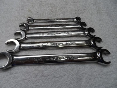 Snap-On Polish Standard SAE Flare Nut Wrench Set USA 1/4 - 13/16 - 5  pcs - Image 1 of 4