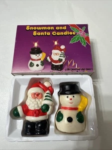 Vintage FHP Albany NY Weihnachten Schneemann und Santa Kerze Set, New Old Stock - Bild 1 von 16