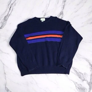Eddie Bauer Ringelpullover Herren Large dunkelblau Pulli Langarm Rundhals - Bild 1 von 6