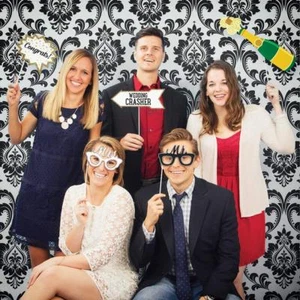 Party Photo Backdrop Creative Converting Black White Damask - Picture 1 of 4