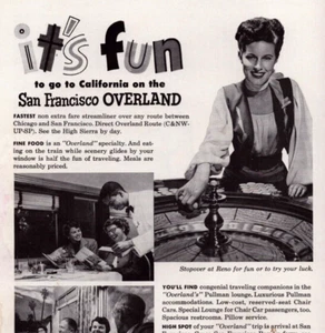 Southern Pacific Railroad to California FUN Chicago IL Vintage Print Ad 1953 - Bild 1 von 2
