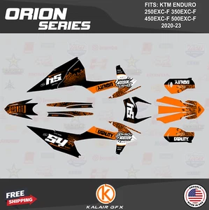 Graphics Kit for KTM 250EXC-F 350EXC-F 450EXC-F 500EXC-F 2020-23 Orion - ORANGE - Picture 1 of 6