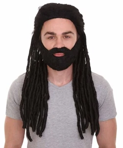 Peluca de rastas negra trenzada larga para hombre, HM-1386A - Imagen 1 de 10