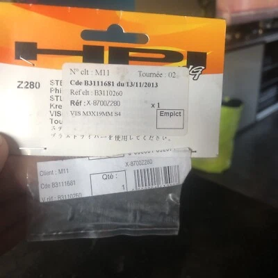 Hpi Z280 Marche Vis M3X19mm 4pcs rc modelisme neuf blister - Photo 1/3
