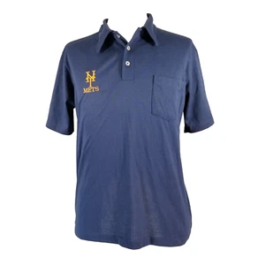 Vintage Whang New York Mets polo shirt men's large Blue pocket USA - Picture 1 of 12